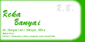reka banyai business card